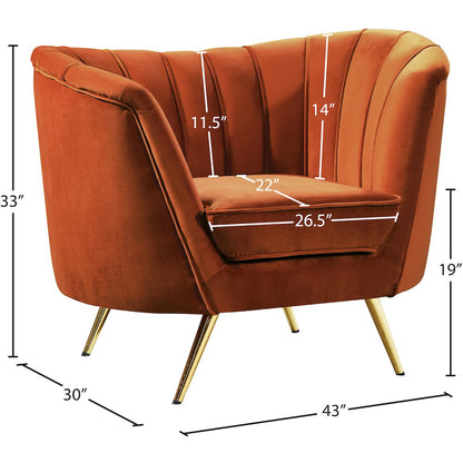 Margo Cognac Velvet Chair