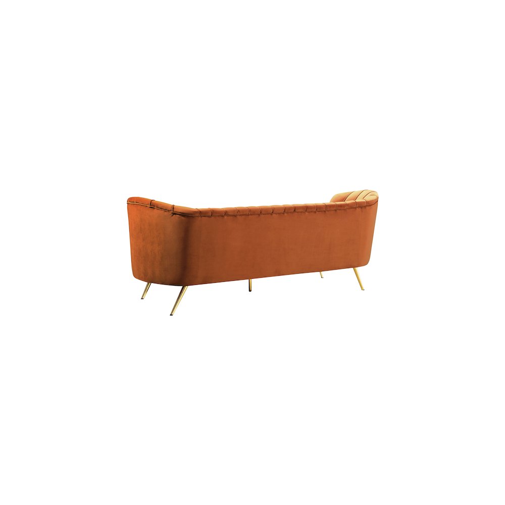 Margo Cognac Velvet Sofa