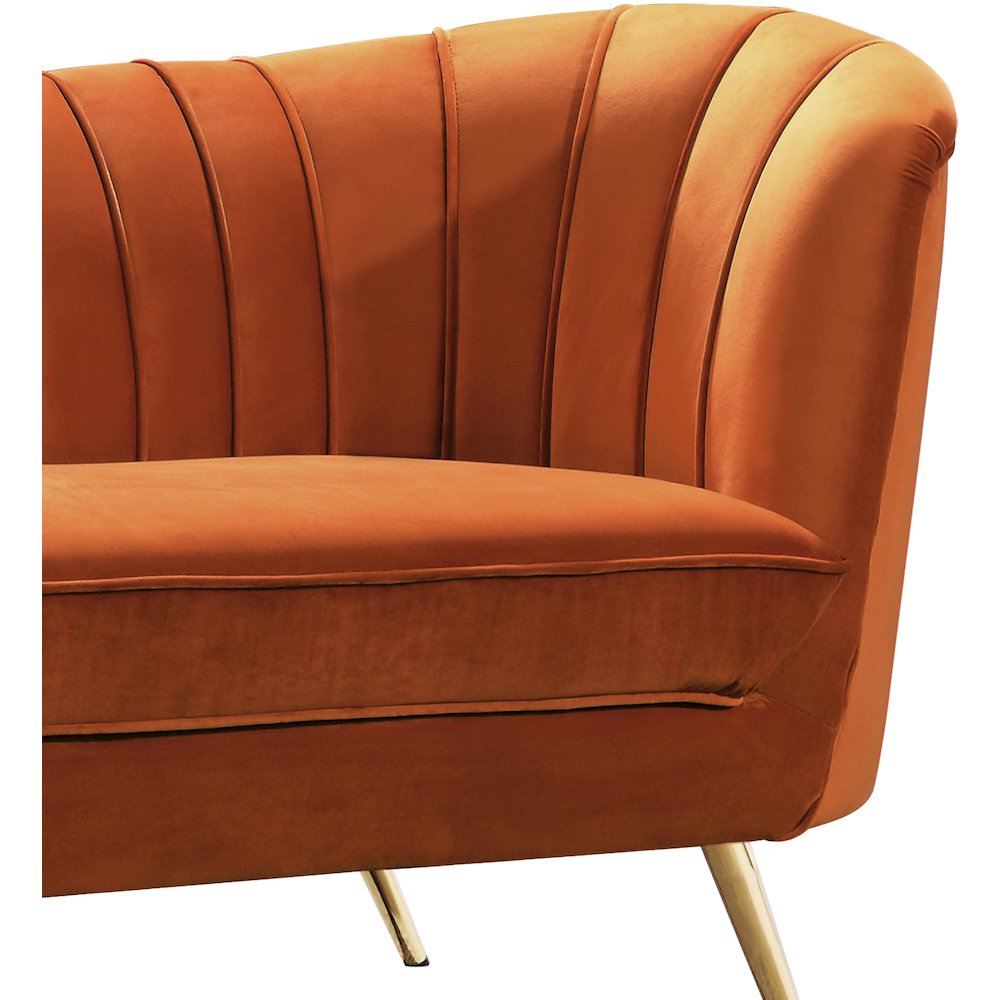 Margo Cognac Velvet Sofa