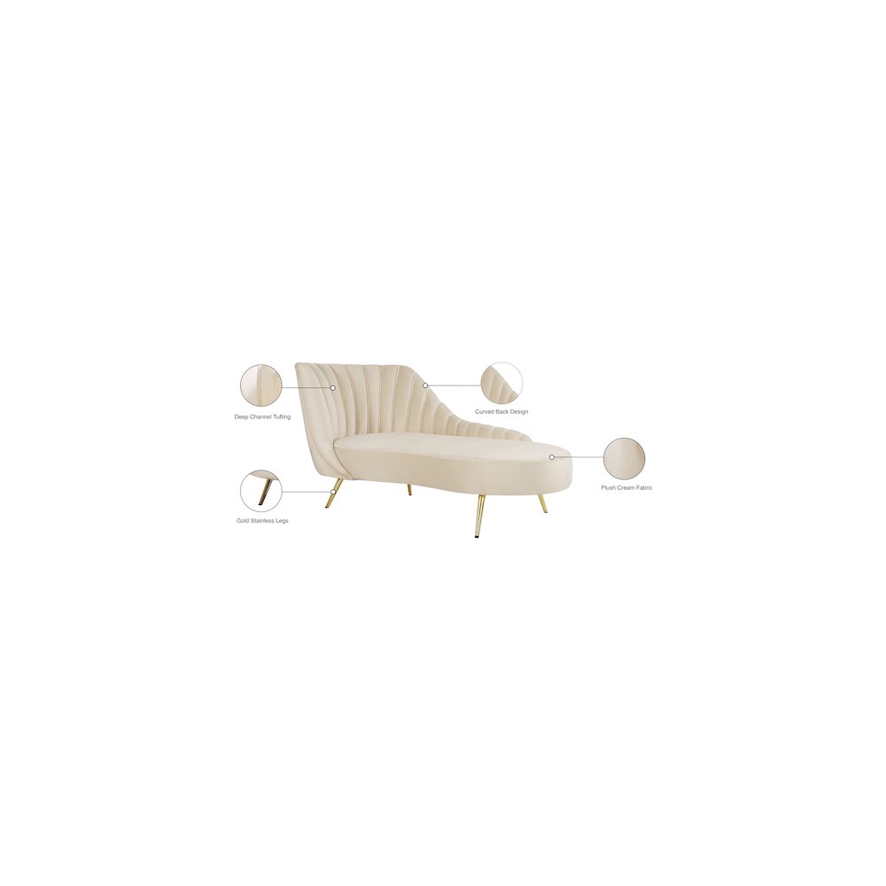 Margo Cream Velvet Chaise