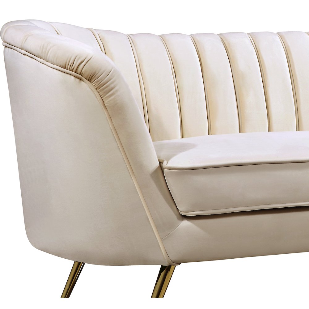 Margo Cream Velvet Loveseat
