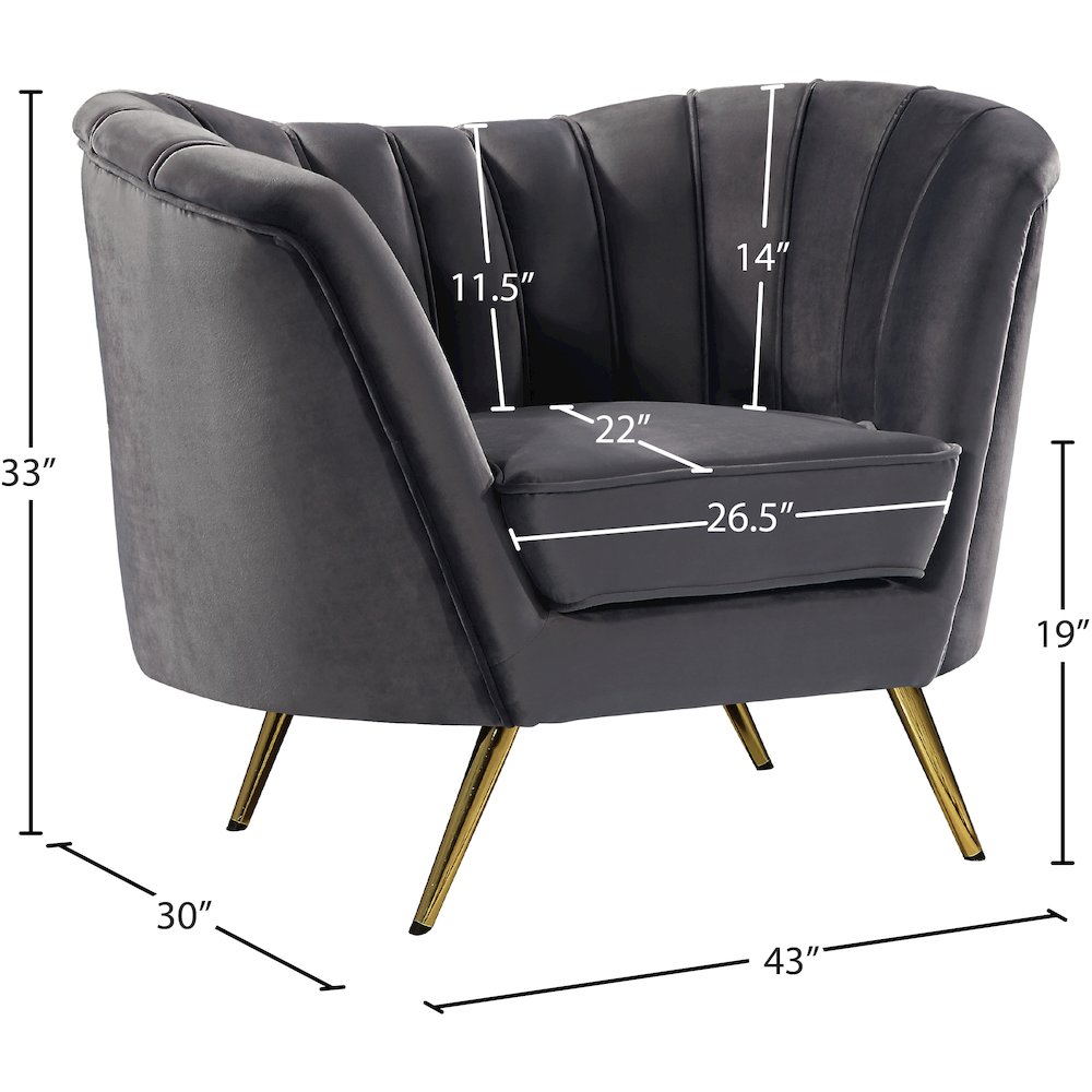 Margo Grey Velvet Chair