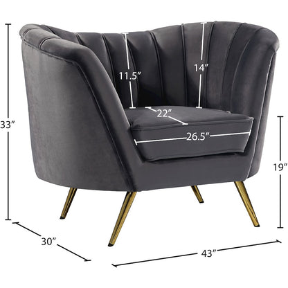 Margo Grey Velvet Chair