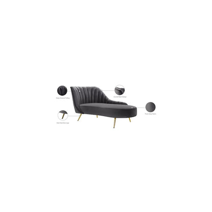 Margo Grey Velvet Chaise