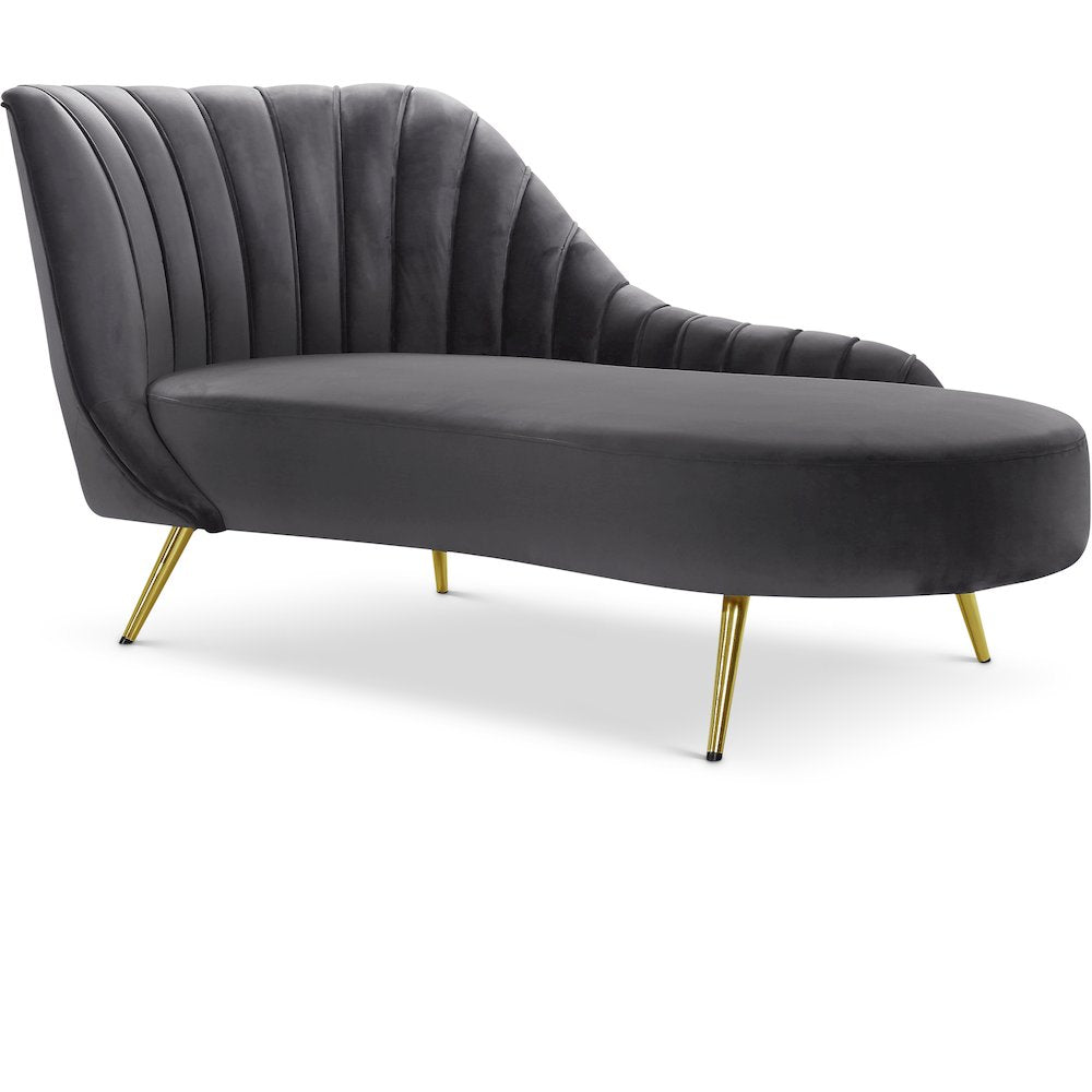 Margo Grey Velvet Chaise