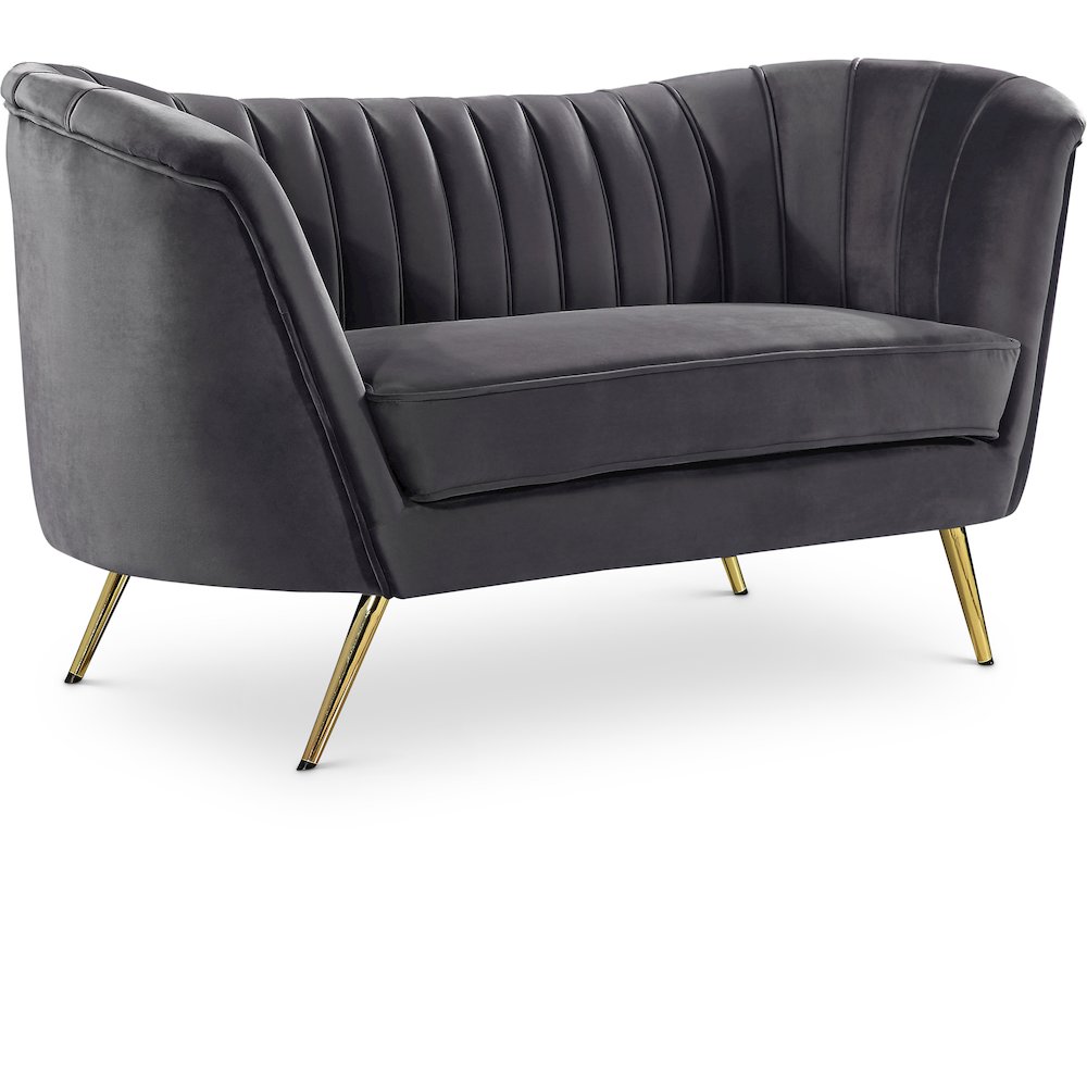 Margo Grey Velvet Loveseat