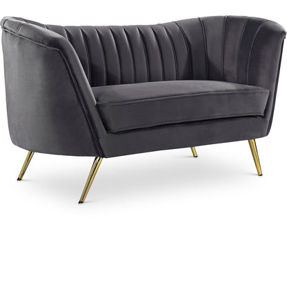 Margo Grey Velvet Loveseat