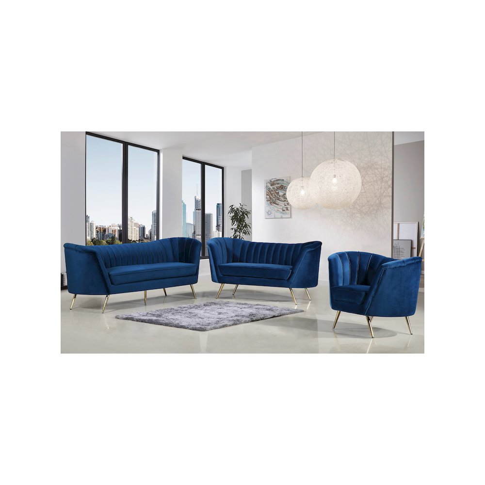 Margo Navy Velvet Chair