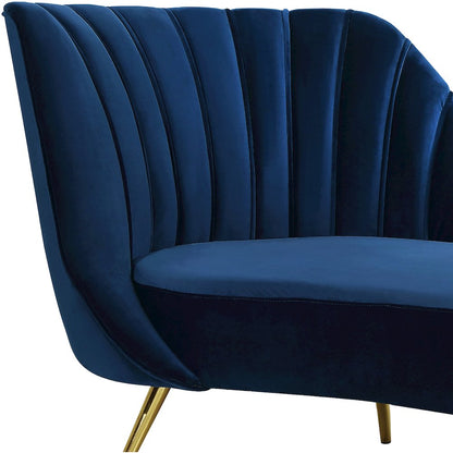 Margo Navy Velvet Chaise
