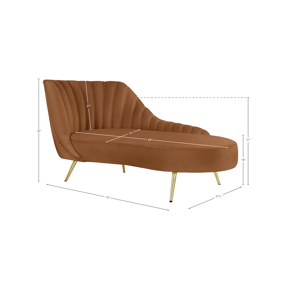 Margo Saddle Velvet Chaise