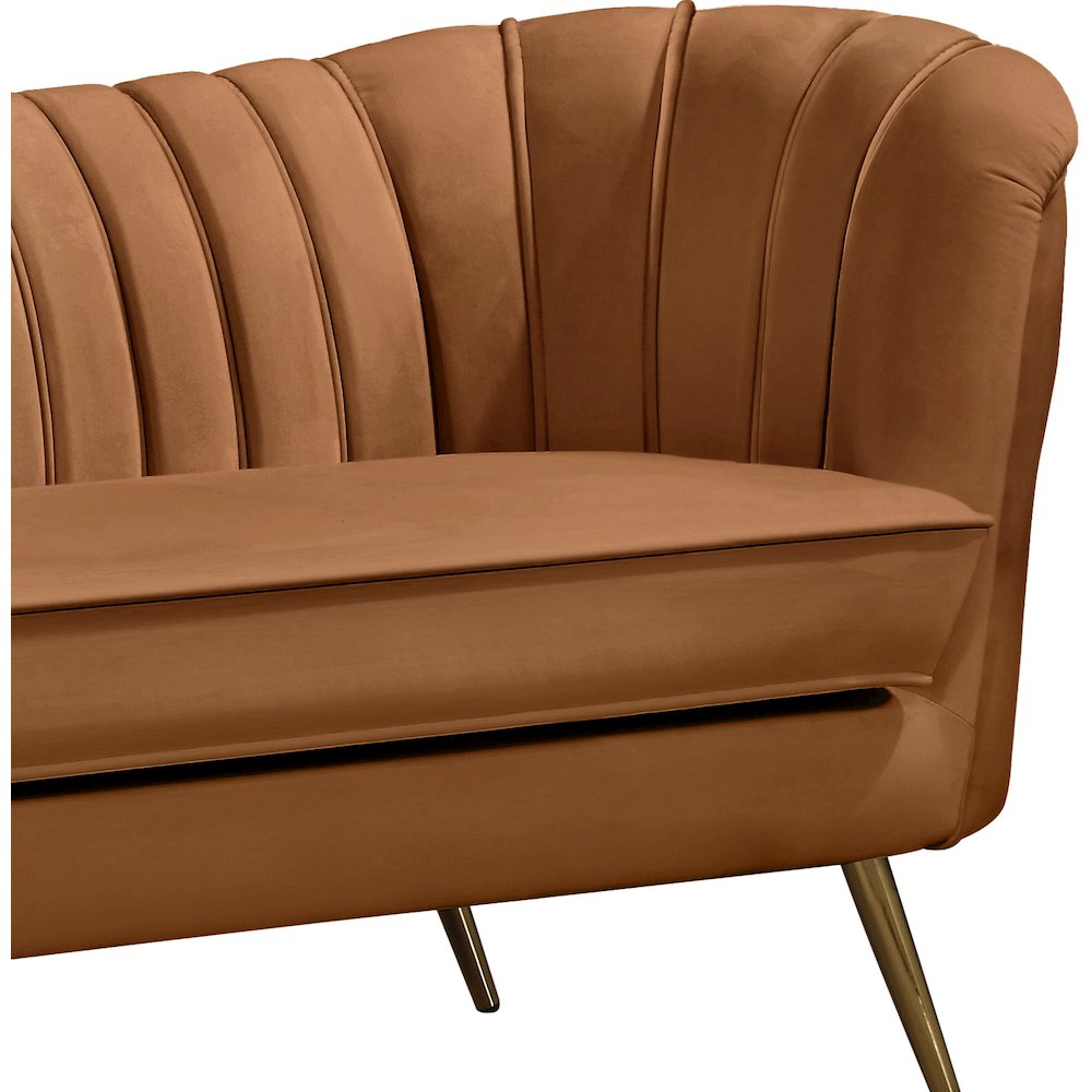 Margo Saddle Velvet Loveseat