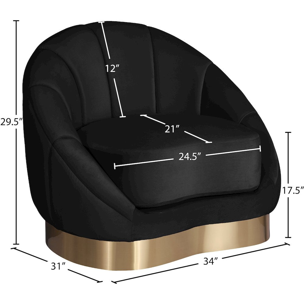 Shelly Black Velvet Chair