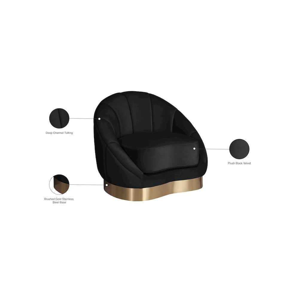Shelly Black Velvet Chair