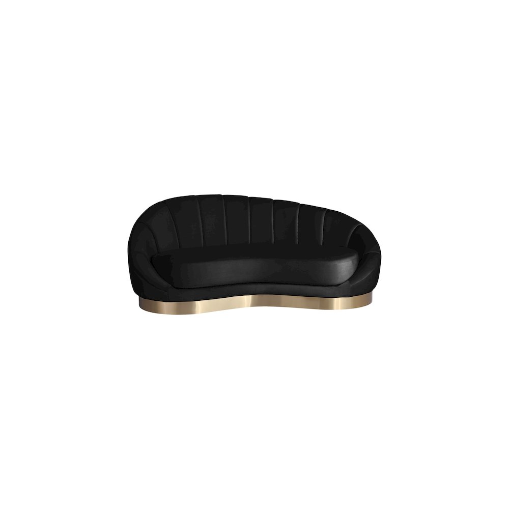Shelly Black Velvet Chaise