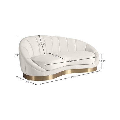 Shelly Cream Velvet Chaise