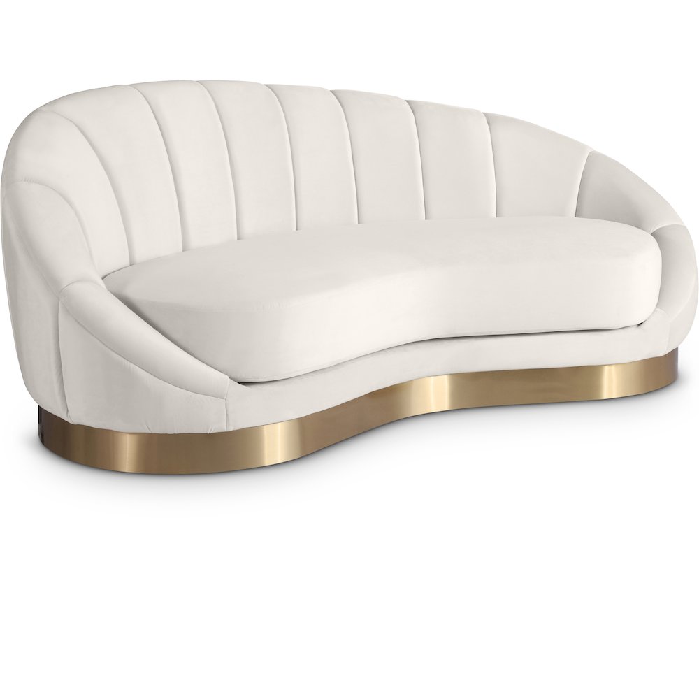 Shelly Cream Velvet Chaise