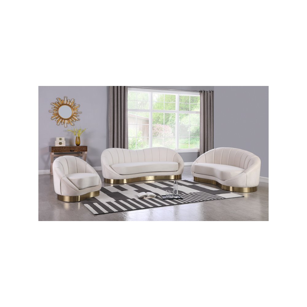 Shelly Cream Velvet Chaise