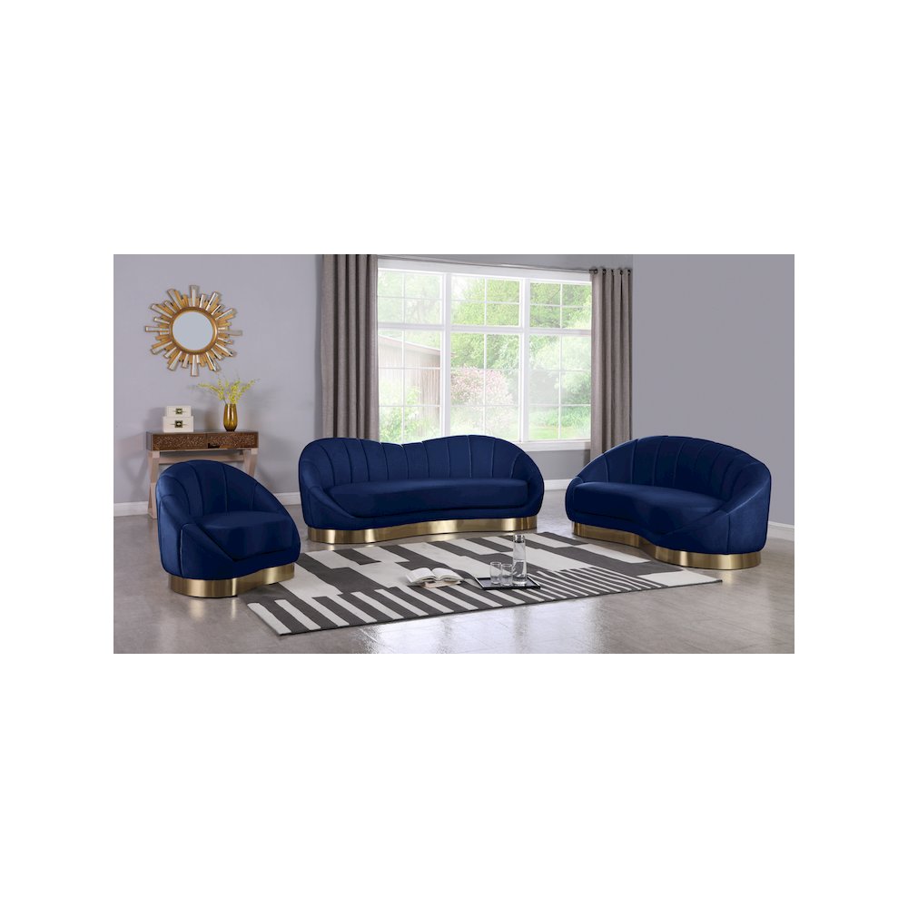 Shelly Navy Velvet Chair