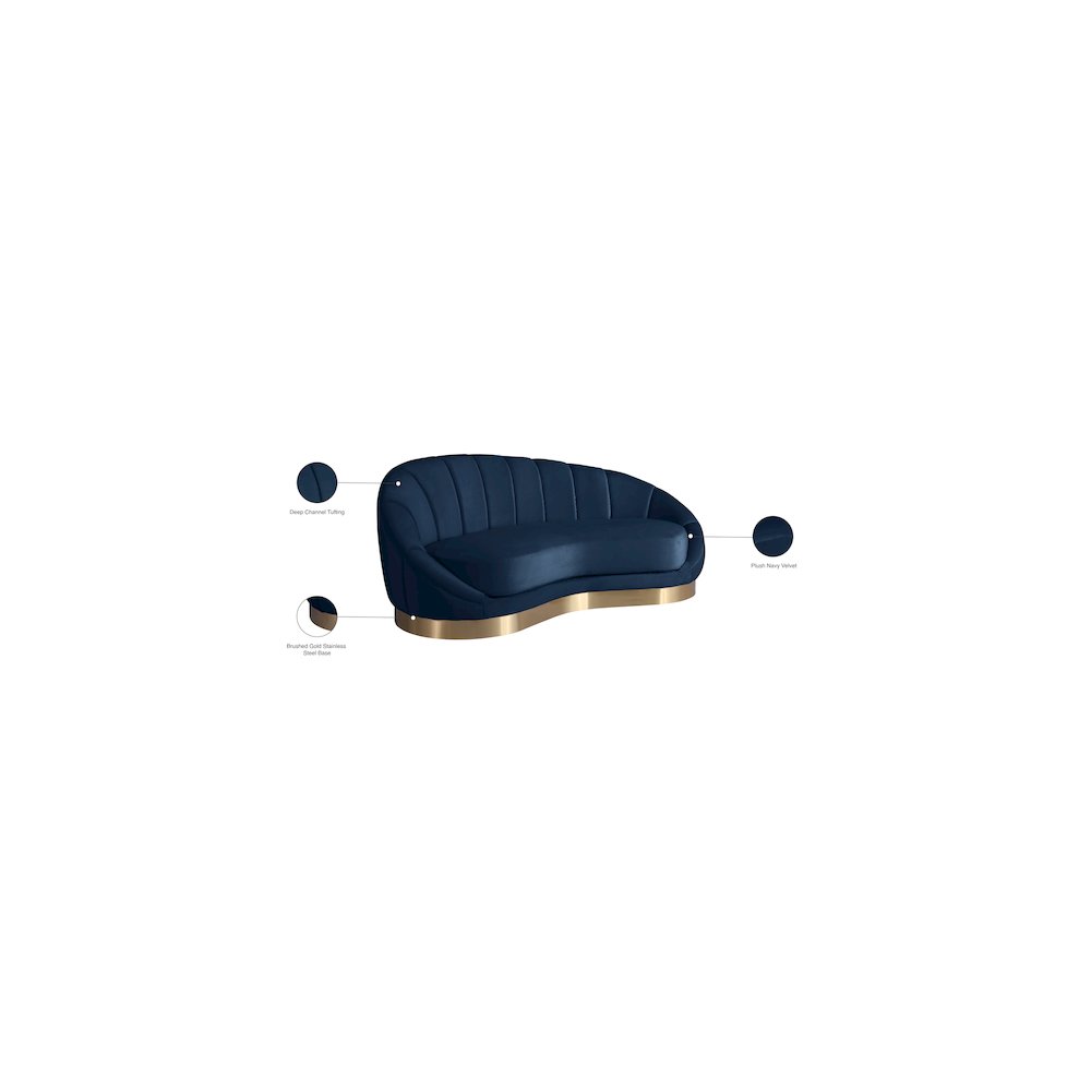 Shelly Navy Velvet Chaise
