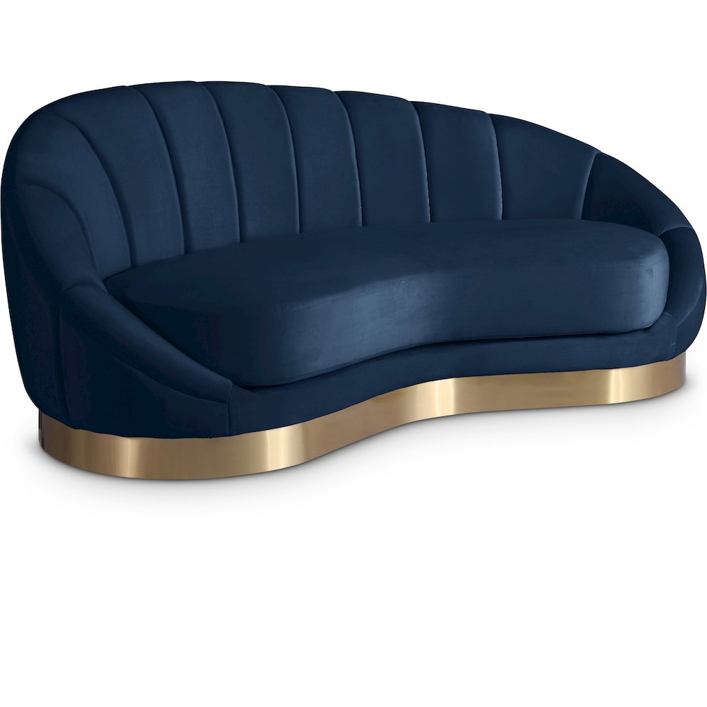 Shelly Navy Velvet Chaise