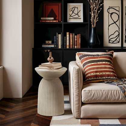 Opani Beige Concrete Indoor/Outdoor End Table