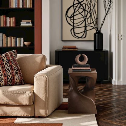 Jula Brown Concrete Indoor/Outdoor End Table