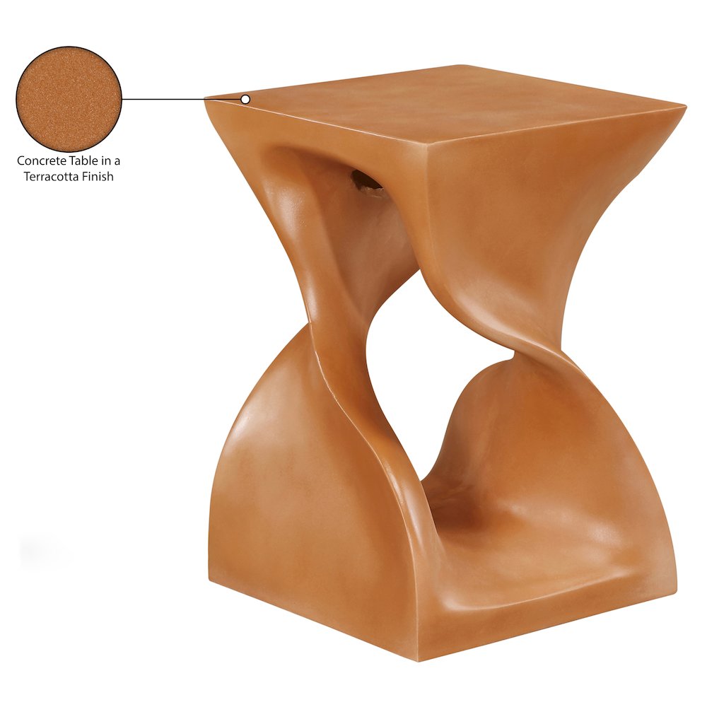 Jula Terracotta Concrete Indoor/Outdoor End Table