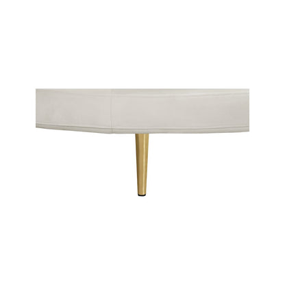 Circlet Cream Velvet Round Sofa Settee