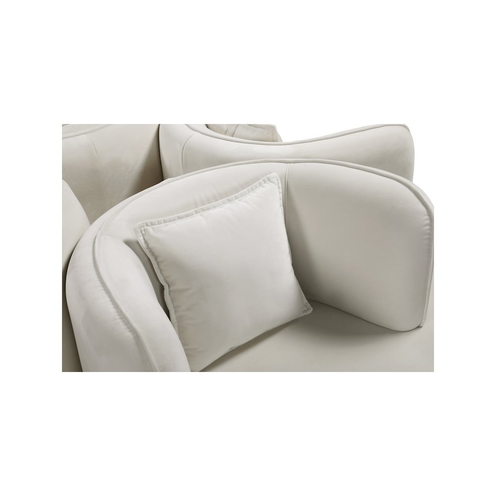 Circlet Cream Velvet Round Sofa Settee