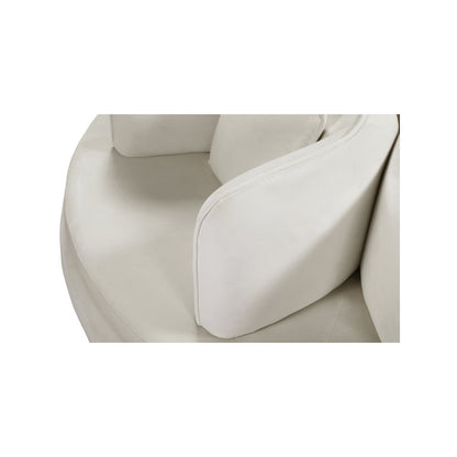 Circlet Cream Velvet Round Sofa Settee