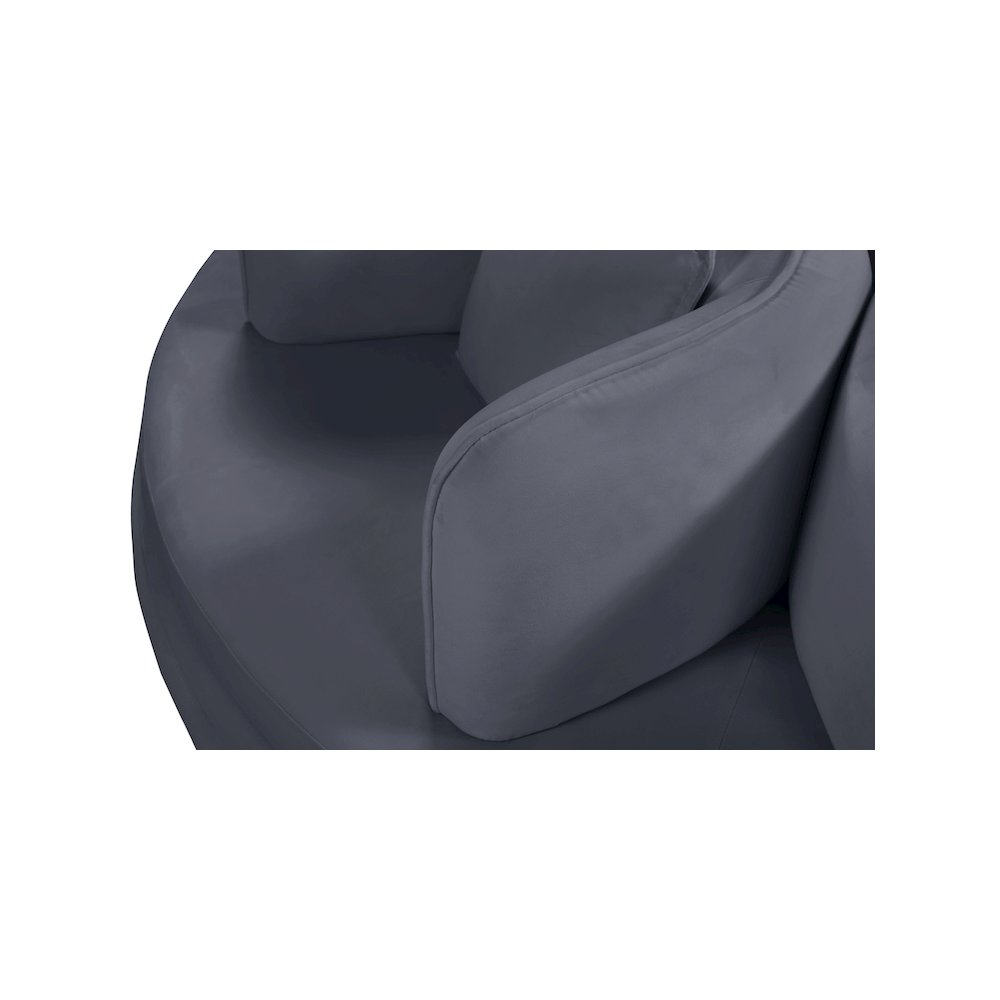 Circlet Grey Velvet Round Sofa Settee