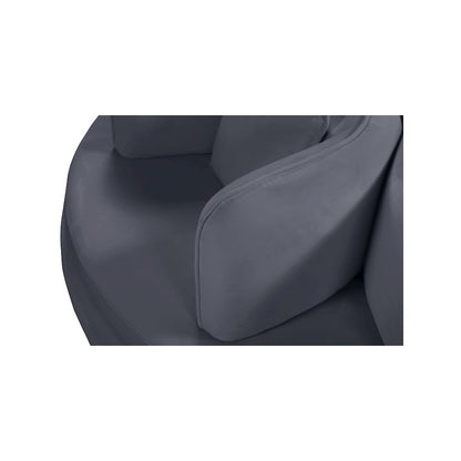 Circlet Grey Velvet Round Sofa Settee