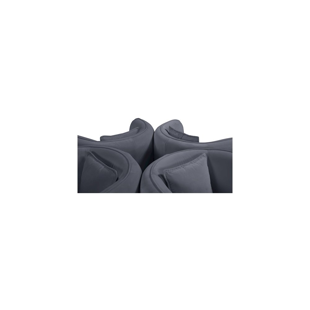 Circlet Grey Velvet Round Sofa Settee