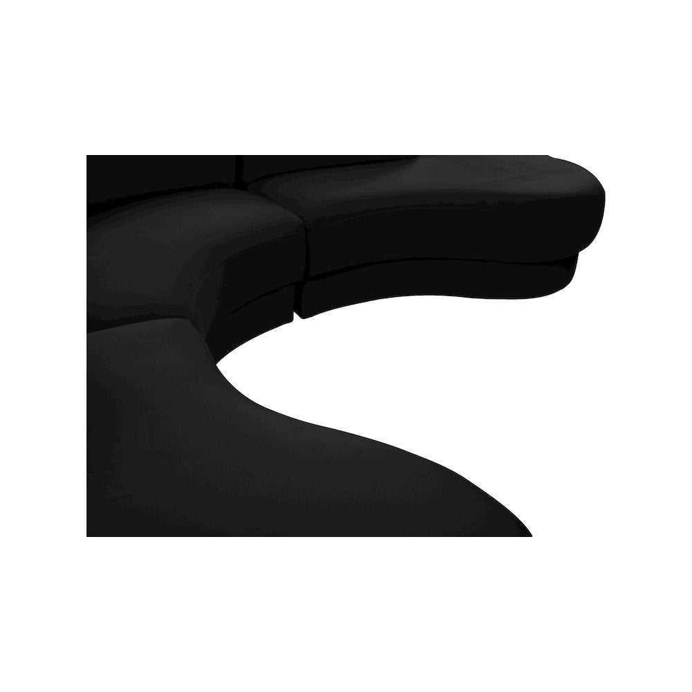 Rosa Black Velvet 3pc. Sectional