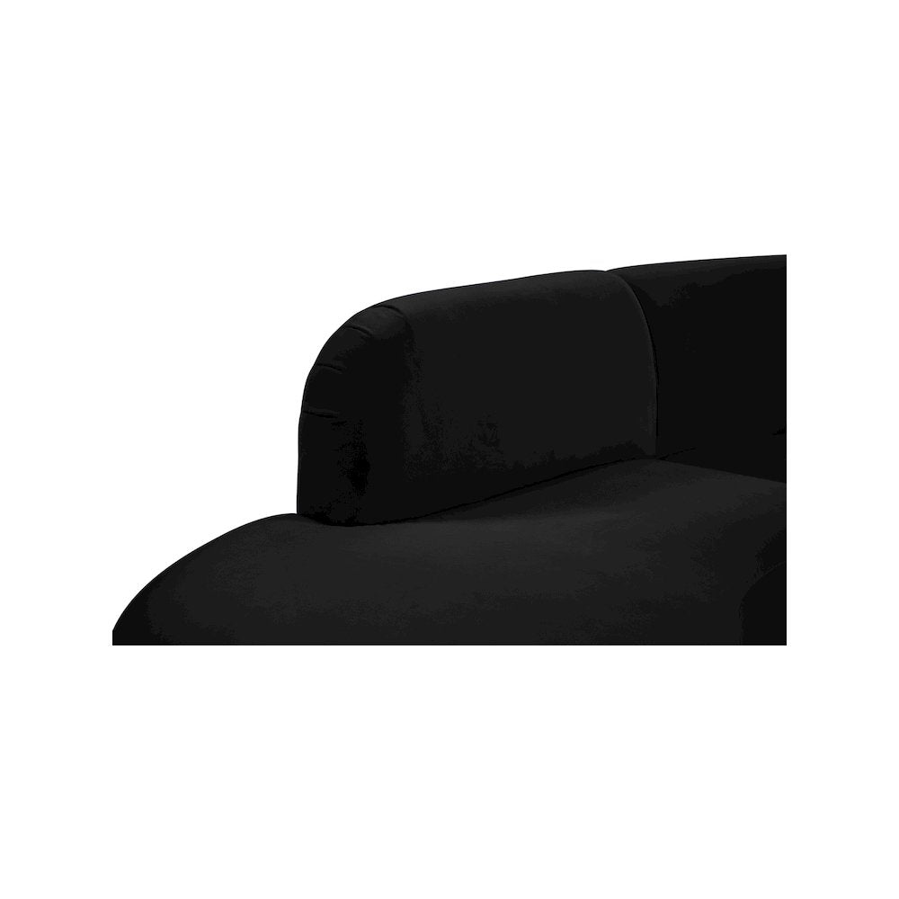 Rosa Black Velvet 3pc. Sectional
