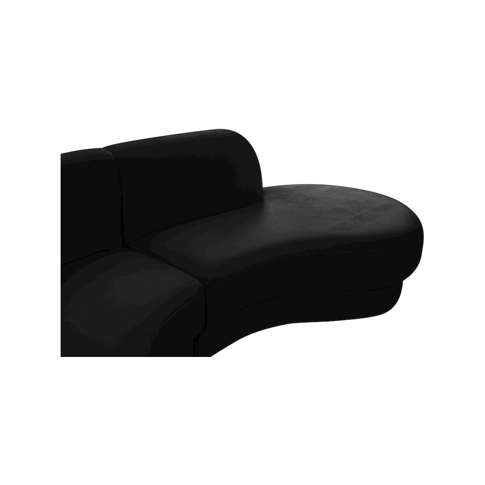 Rosa Black Velvet 3pc. Sectional
