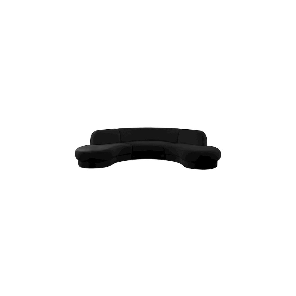 Rosa Black Velvet 3pc. Sectional