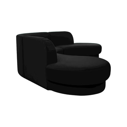 Rosa Black Velvet 3pc. Sectional