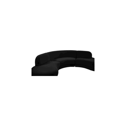 Rosa Black Velvet 3pc. Sectional