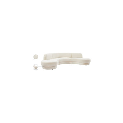 Rosa Cream Velvet 3pc. Sectional