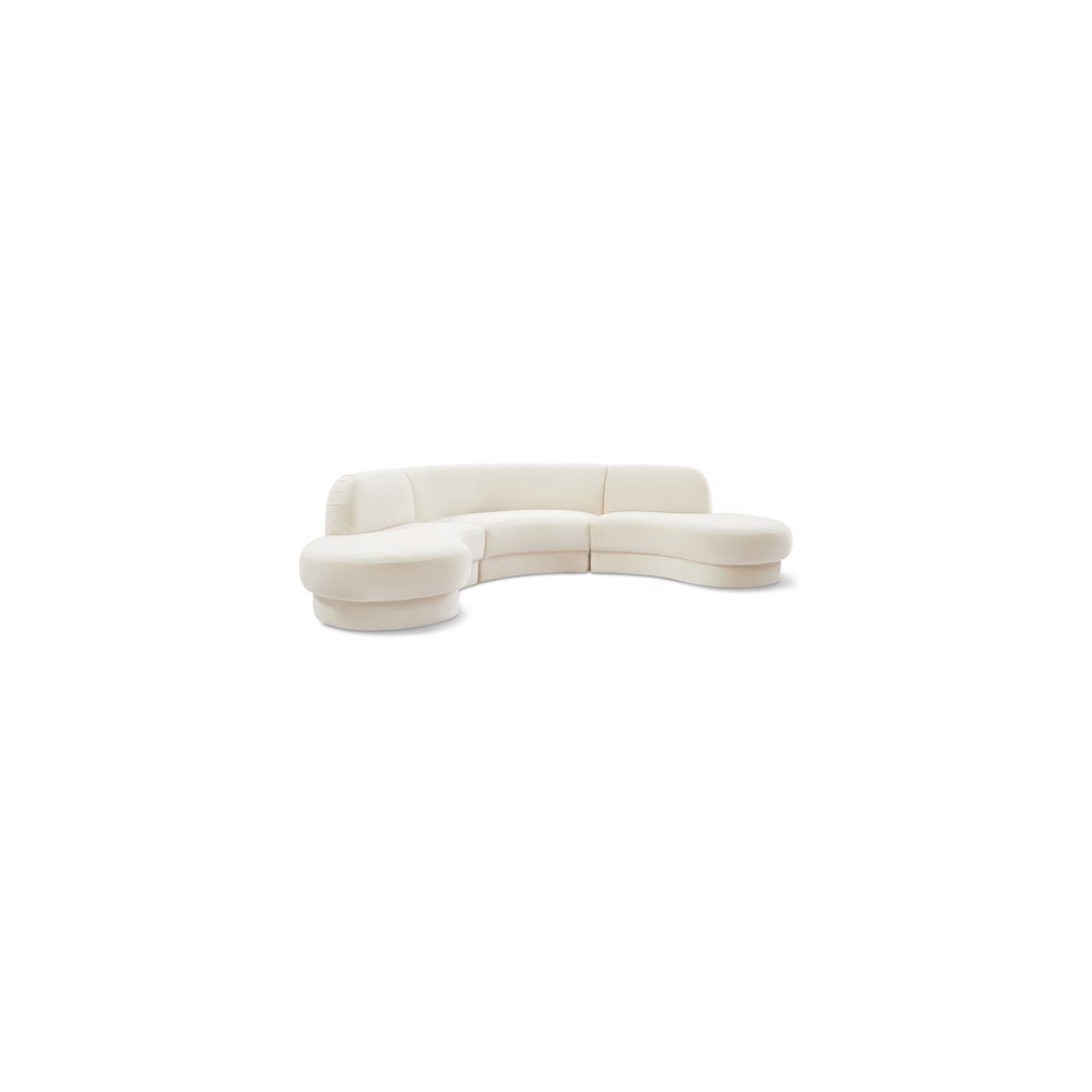Rosa Cream Velvet 3pc. Sectional