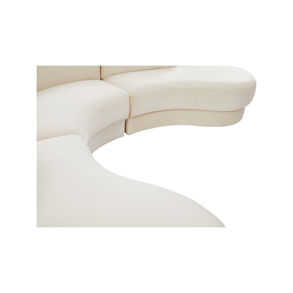 Rosa Cream Velvet 3pc. Sectional