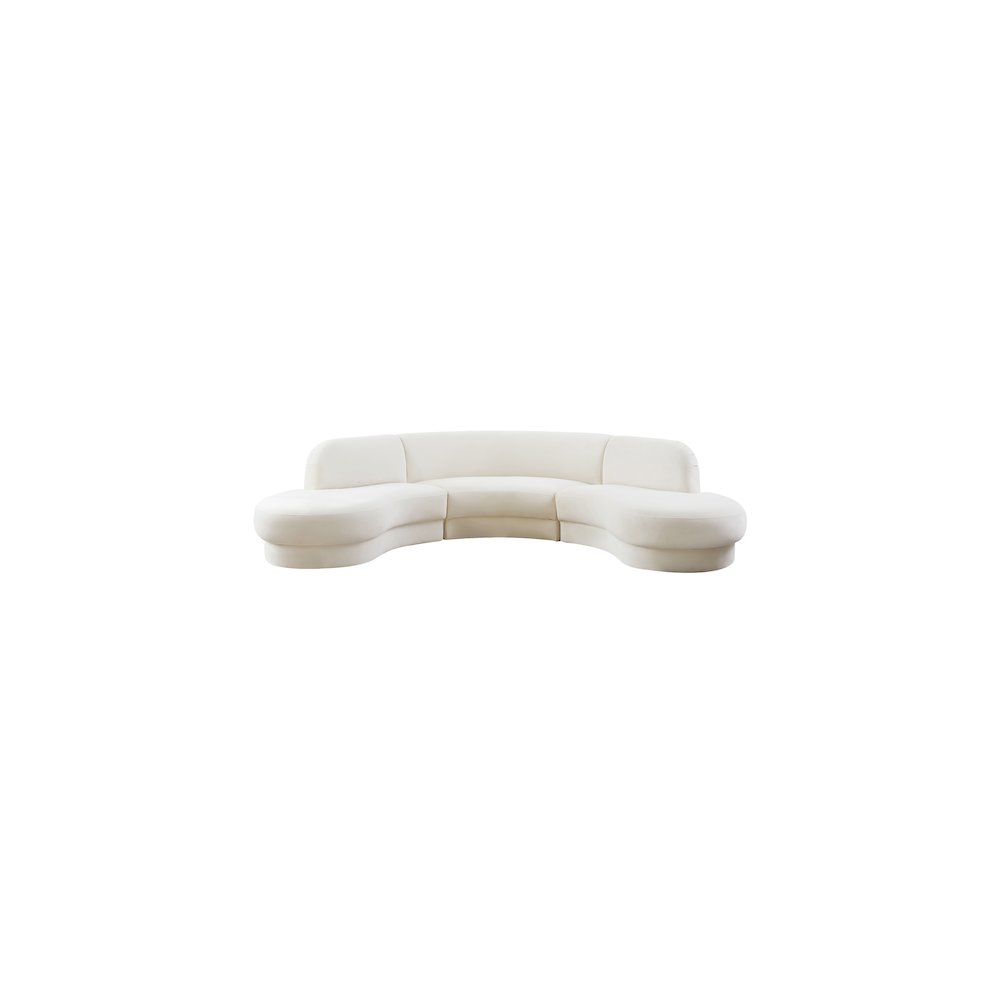 Rosa Cream Velvet 3pc. Sectional