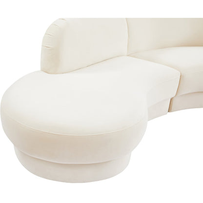 Rosa Cream Velvet 3pc. Sectional