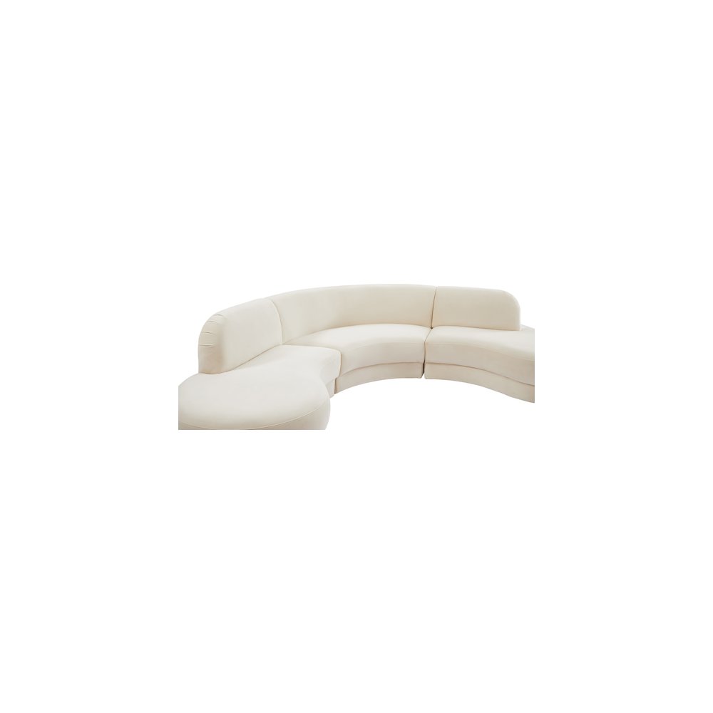 Rosa Cream Velvet 3pc. Sectional