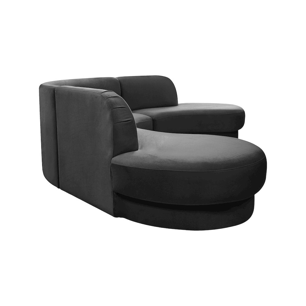 Rosa Grey Velvet 3pc. Sectional