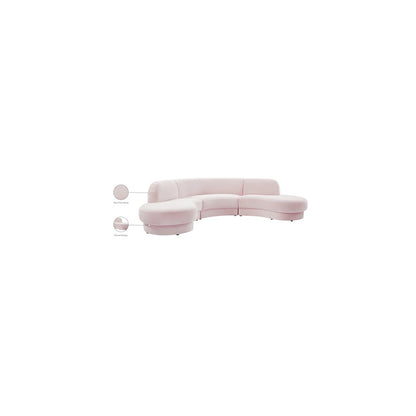 Rosa Pink Velvet 3pc. Sectional