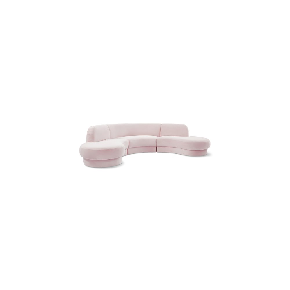 Rosa Pink Velvet 3pc. Sectional
