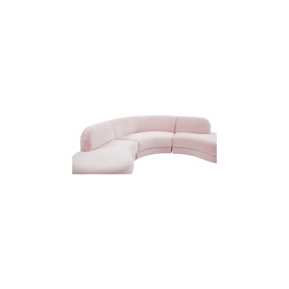 Rosa Pink Velvet 3pc. Sectional