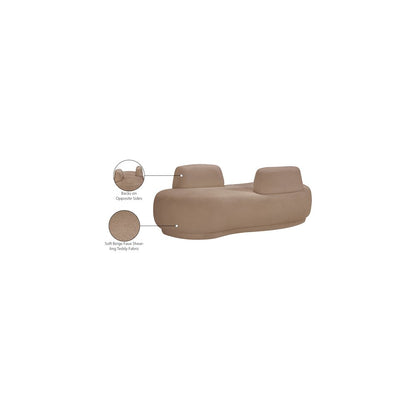 Argyle Beige Teddy Fabric Chaise/Loveseat